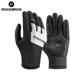 Luvas ROCKBROS De Bicicleta De Dedo Elétrico De Motocicleta Ciclismo Longo Outono Inverno Para Homens E Mulheres