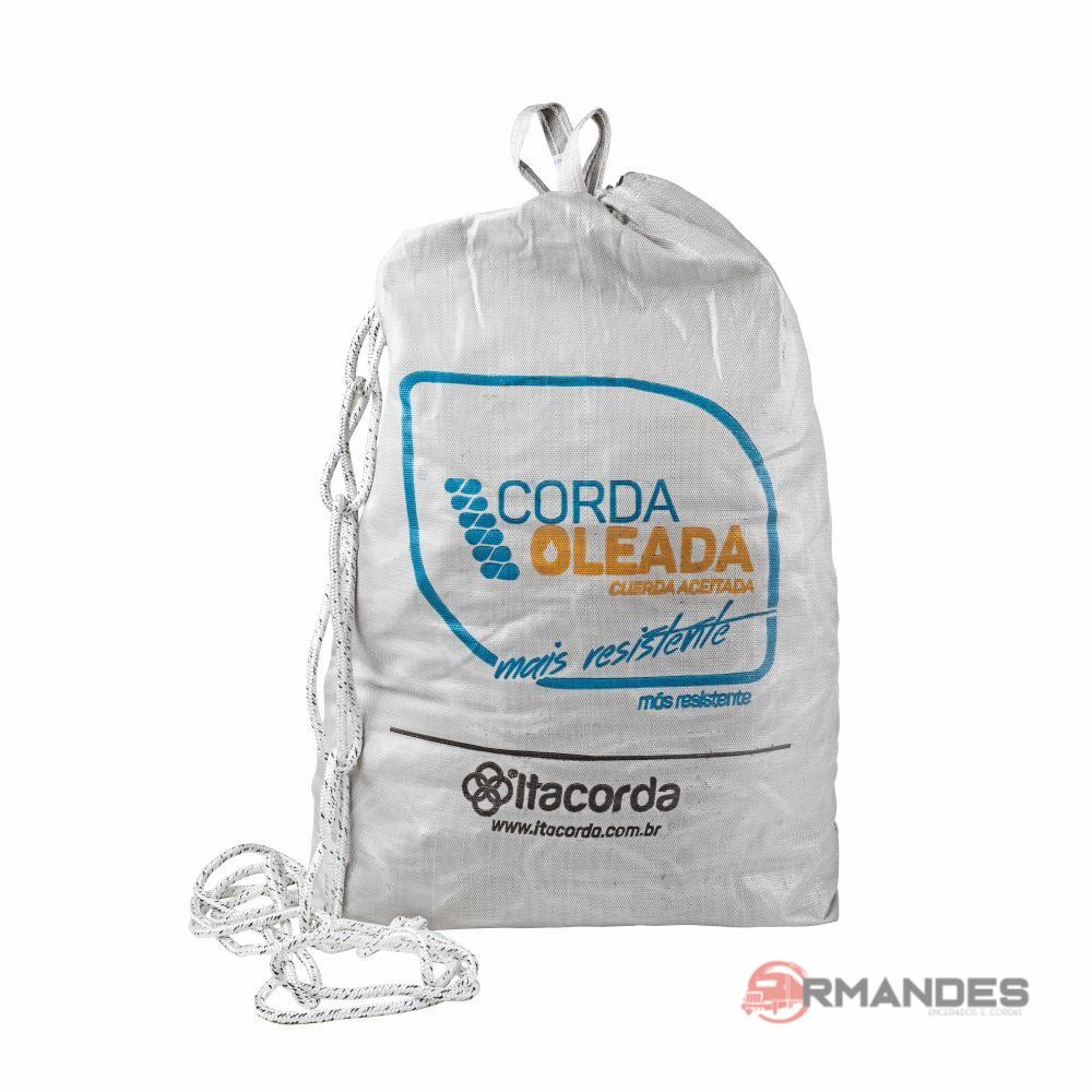 Corda Poliéster Oleada 8mm Amarrar Carga Caminhão  Branca