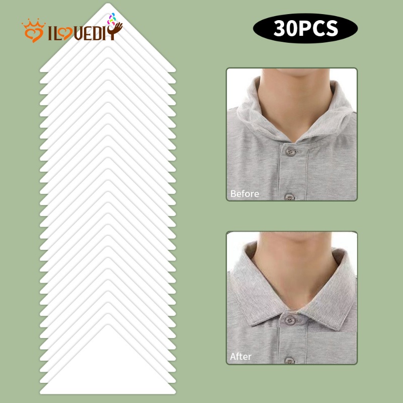 30Pcs Adesivo Autocolante De Colarinho De Camisa Polo/Não Deforma Fita De Estilo/Suporte De Colar Artefato Fixo