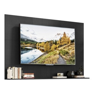 Painel com Suporte TV 65" e Prateleira Amsterdã Up Multimóveis Preto