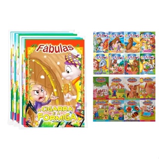 Kit C/ 32 Livrinhos - Coleções Fazendinha do Seu Lobato + Fábulas + Clássicos Divertidos + Dinossauros em Oferta na Shopee