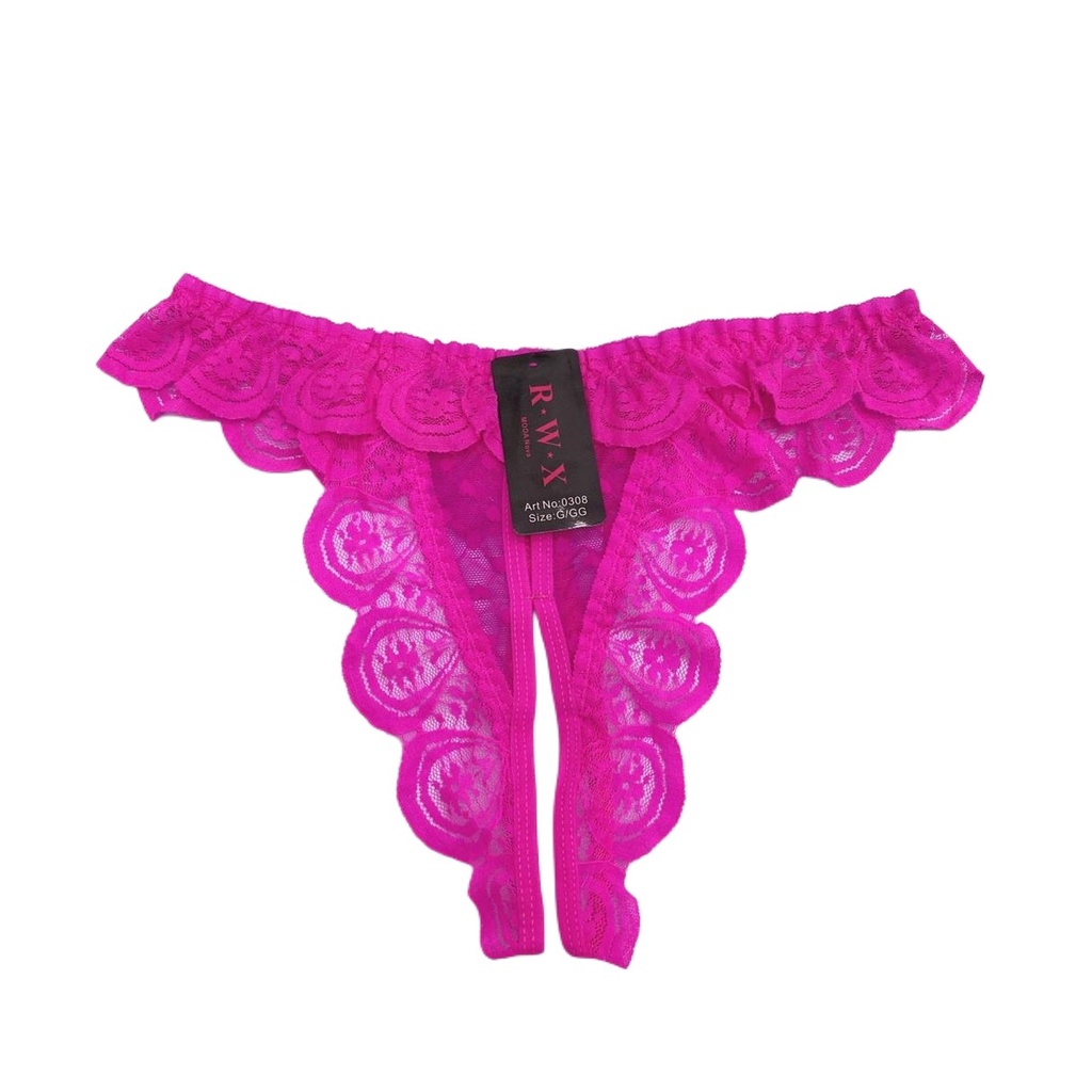 Kit Calcinhas Tailandesa Semiaberta De Renda Com Luva Rendada Fantasia Sexy Feminina 0308