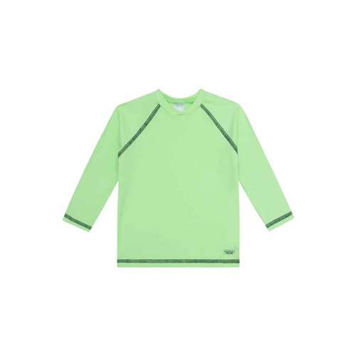 Roupa Infantil Conjunto Masculino Praia Lucboo Camiseta Verde Neon Sunga Dino Estiloso Confortável