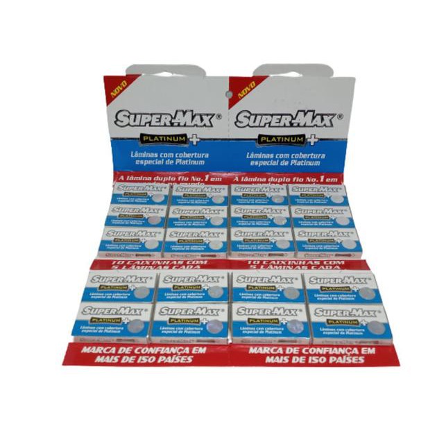 Lamina Para Barbear Gilete Super Max Platinum Fio Duplo 100 Laminas
