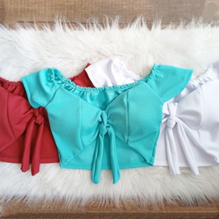 cropped feminino ombro a ombro gringo blogueira com bojo