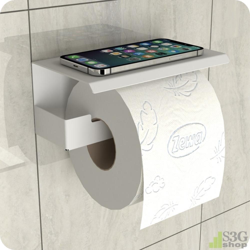 Porta Papel Higienico Celular Papeleira Com Adesivo Branco ELG