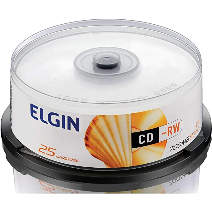 CD-RW Mídia Virgem Gravável 700MB C/25 Unid Elgin