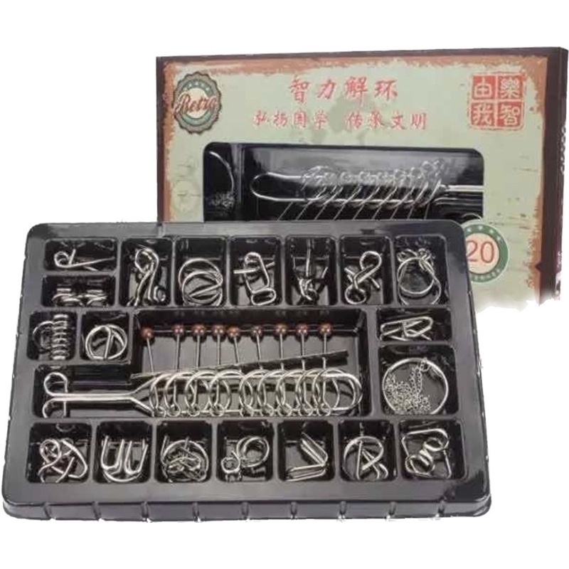 kit 20 Quebra Cabeça Metal Enigma puzzle em Oferta na Shopee