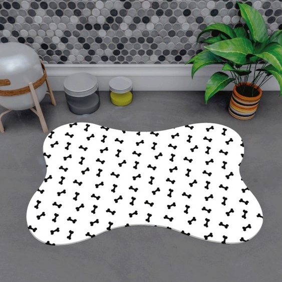 Tapete Pet Ossinho Para Comedouro Osso 46x30
