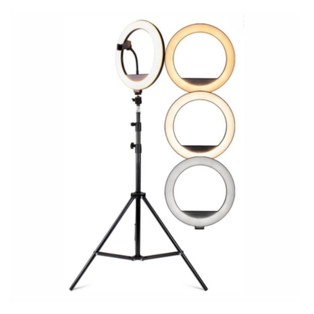 Ring Light Led Iluminação 12 Polegadas + Tripé 2.1cm Fotografia Studio Vídeos Fotos Profissional