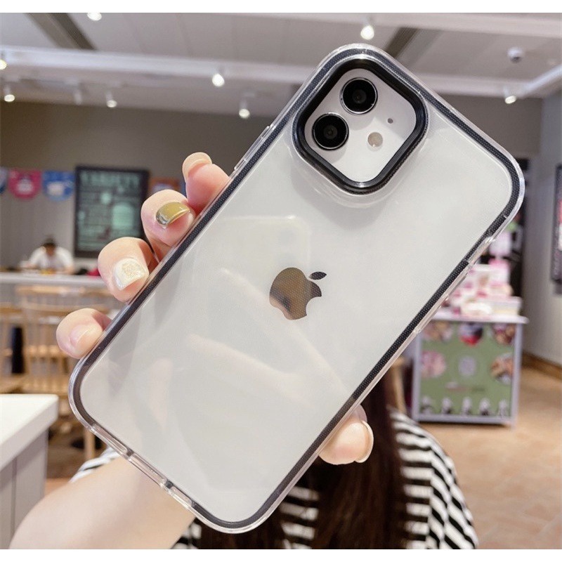 Case Capinha Transparente 3 em 1 iPhone 11/XR/7 Plus/11 Pro Capa Silicone Anti Pacto Colorido Protecao de Camera em Oferta na Shopee