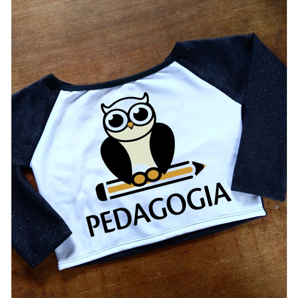 Cropped de Pedagogia com Coruja - Moletom Feminino