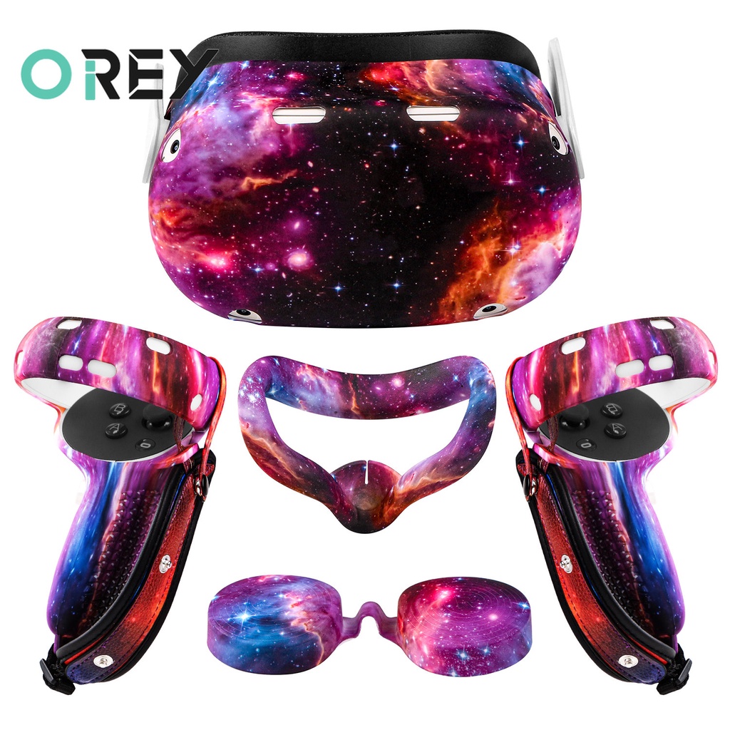 Capa Protetora Para Oculus Quest 2 , Não Inclui Óculos VR , De Couro Aperto Controlador De Toque Facial Com Tampa Lente Acessórios