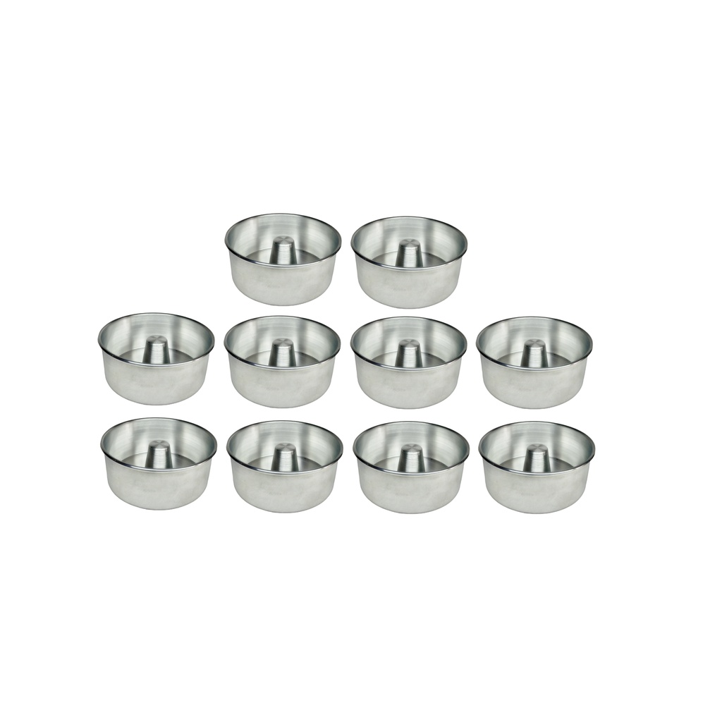 Forma para mini Bolo Nº10 kit com 10 forma com buraco no meio Torta Suíça suica Mini Pudim bolo suíço