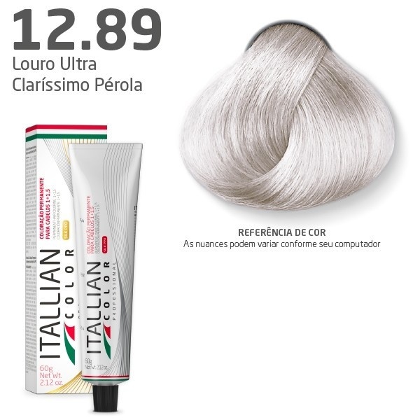 Coloração Itallian Color 60G Louro Ultra Claríssimo 12.89. em Oferta na Shopee
