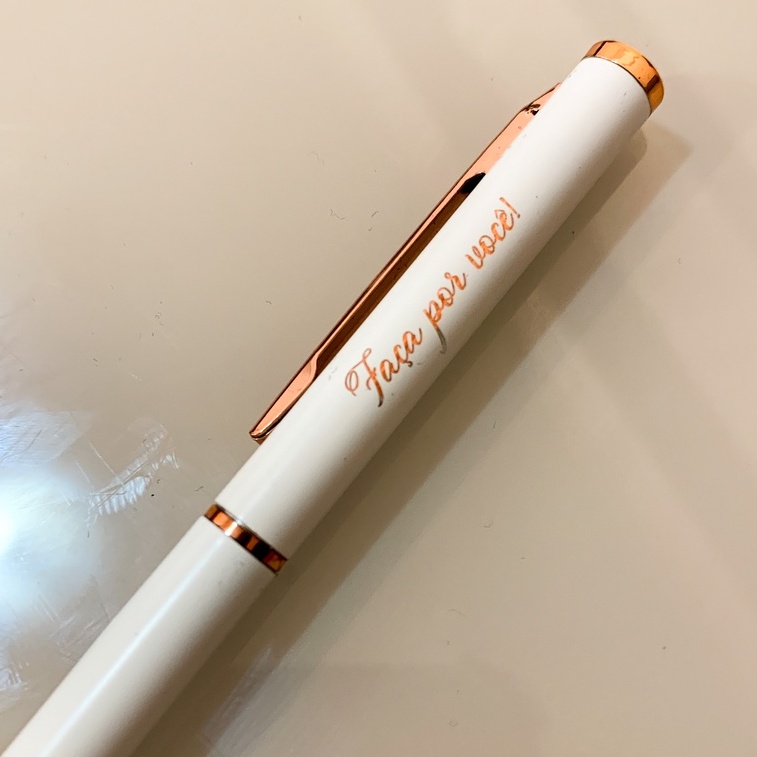 Caneta Personalizada Dourada com seu nome/frase/logo/time