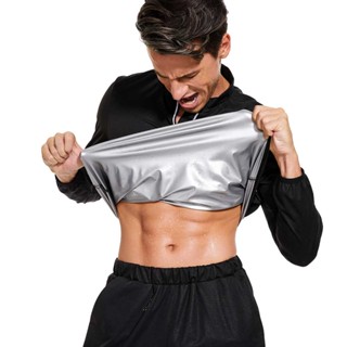 Blusa De Suor Masculina Com Queimador De Gordura De Corrida Barriga Jaqueta De Fato De Sauna Flat Esportiva Camiseta Emagrecedora Moldando Roupas Esportivas By LANFEI