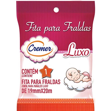 Fita Adesiva Para Fraudas Cremer Rosa kit c/02 unidades