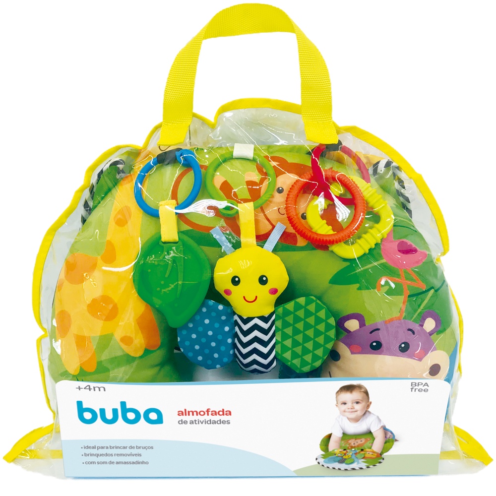 Almofada de Atividades Buba Brinquedo C/ Mordedor E Argola