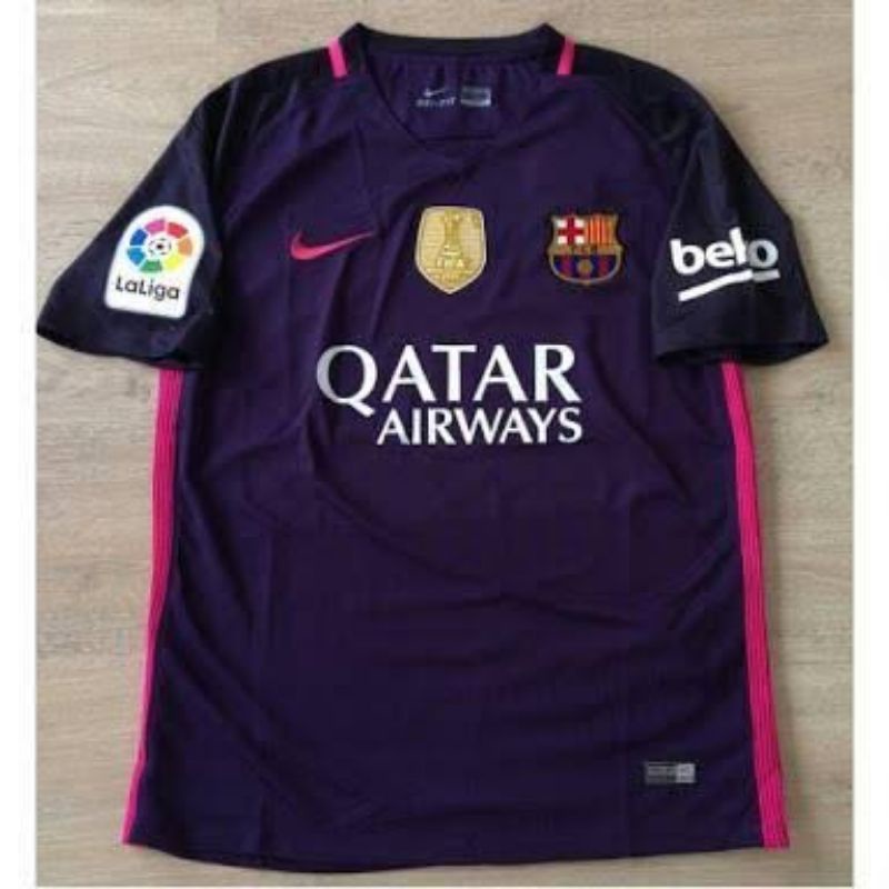 16/17 Barcelona Longe Púrpura 2016/2017 Camisa Roxa + WCC 2015 Grau Oficial SMLXL 2XL