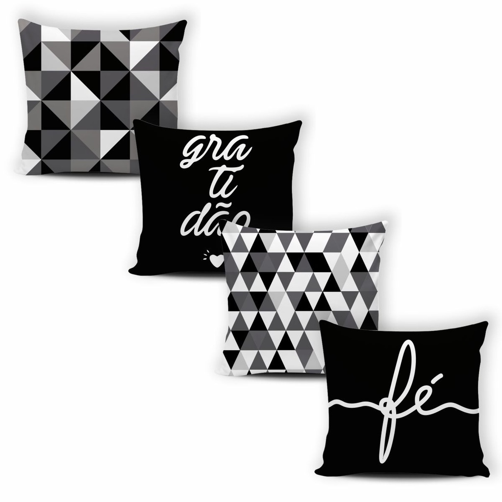 Kit 04 Capas de Almofada Decorativas Modernas Luxo - 014 em Oferta na Shopee
