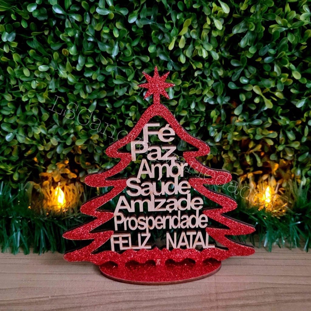 Mini Arvore De Natal Enfeite De Madeira Escritas Desejos | Shopee Brasil