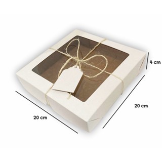 Caixa  com visor para doces 20x20x4 Branca 2Un.