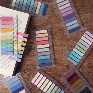 Notas adesivas com marcador de régua marcador de página livro papelaria stick notes flags em Oferta na Shopee