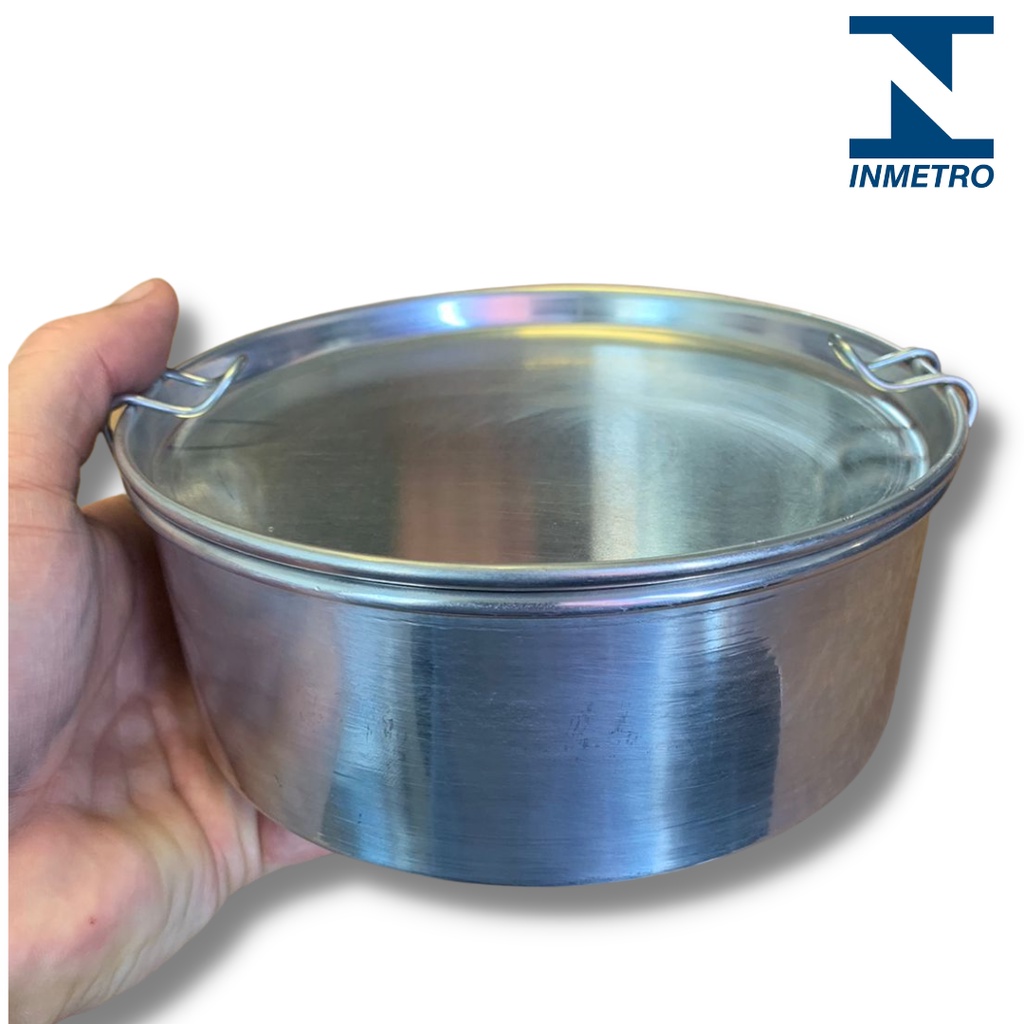 MARMITA MSR EM ALUMINIO POLIDO COM TAMPA E PRESILHA