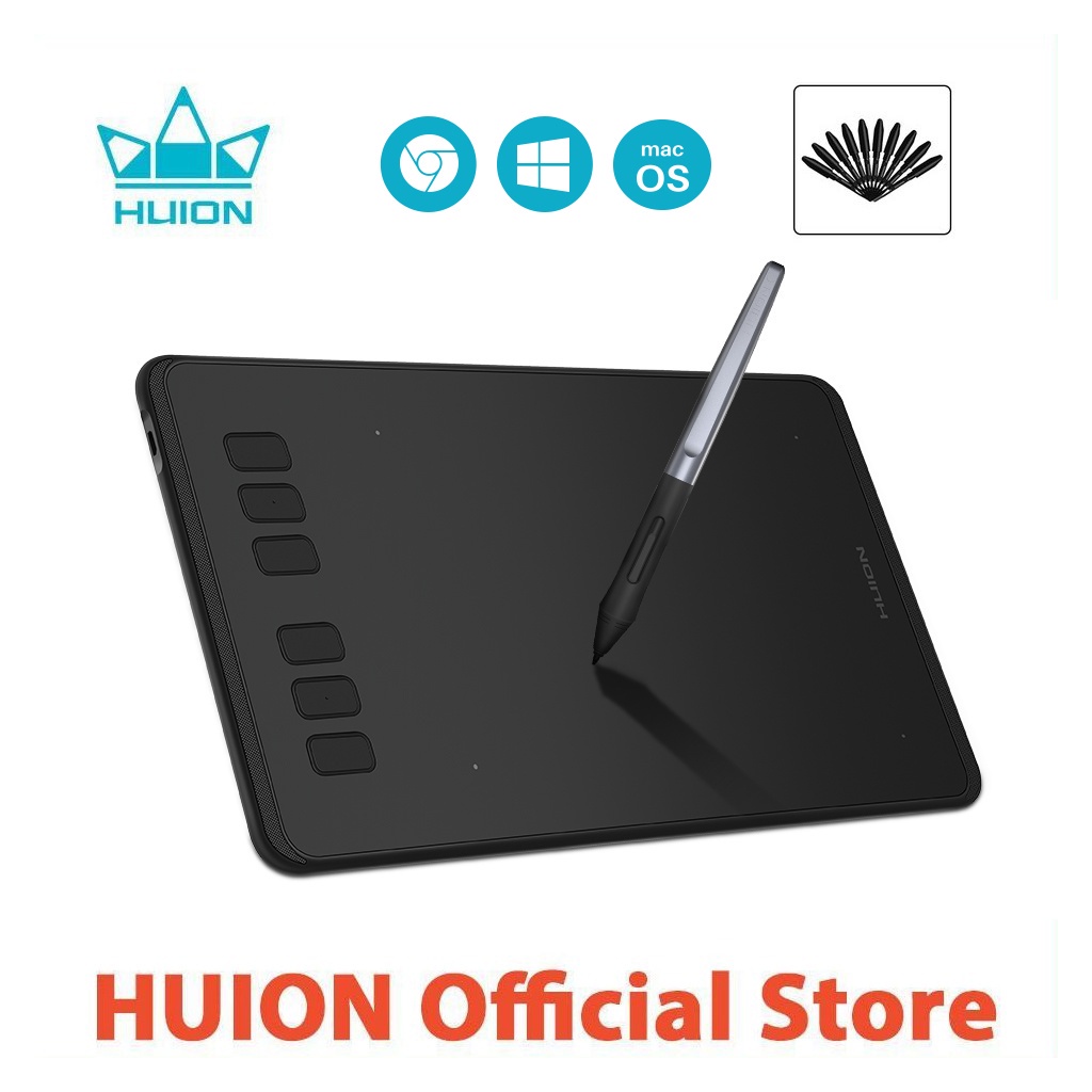 Huion Inspiroy H640P Stylus De Desenho Gráfico Sem Bateria Com 6 Teclas Expressas E Suporte De Sensibilidade À Pressão De 8192 Windows/Android/Mac OS