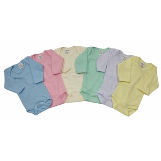 KIT COM 5 -Body Liso Bebê Malha Canelada Manga Longa - Várias Cores- FABRICAÇÃO PRÓPRIA em Oferta na Shopee