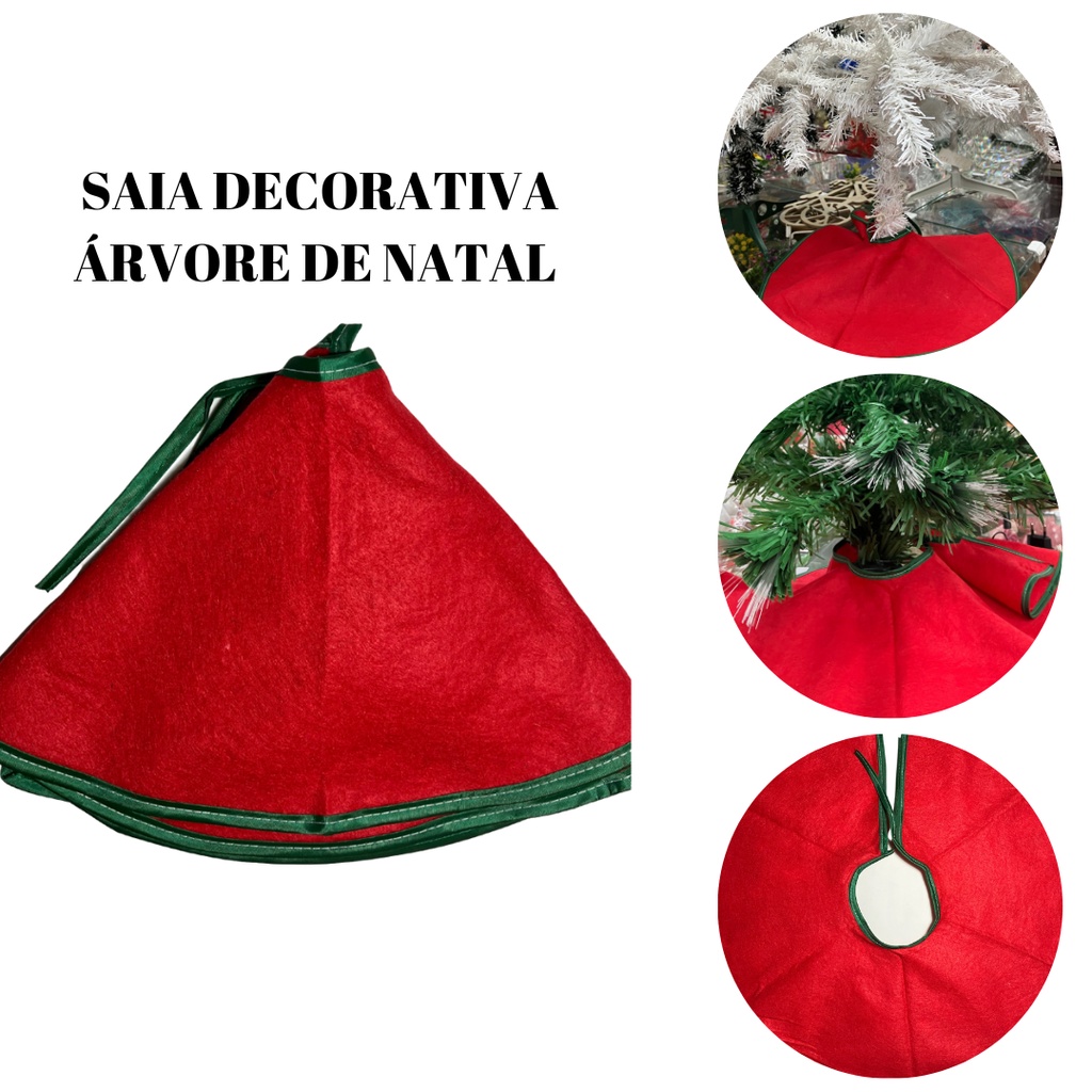 Saia Decorativa Para Arvore De Natal Enfeite Natalino Base Para Pe De Arvore  50cm | Shopee Brasil