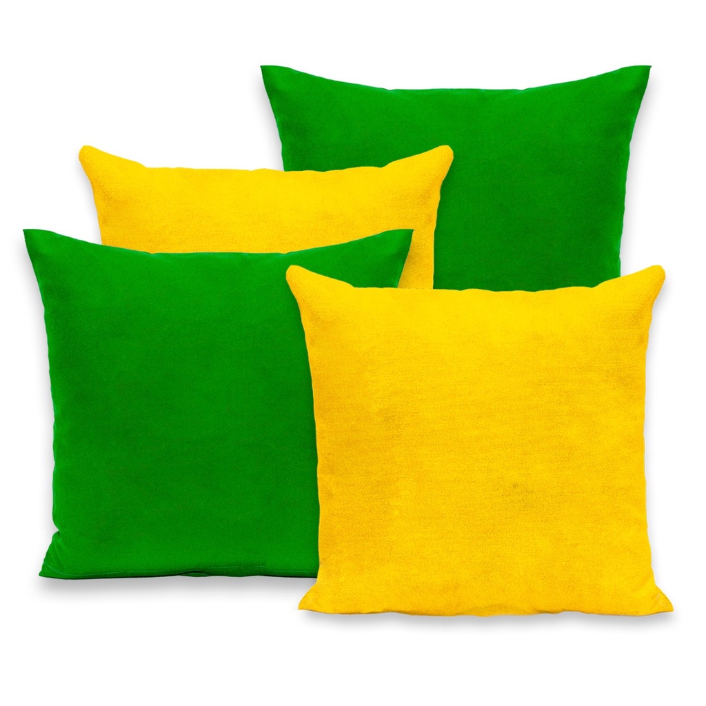 Kit 4 Capas de Almofadas Lisa Brasil Copa 40cm x 40cm Copa 2026 seleção brasileira