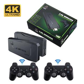 Video Game Stick Retro 4K 10.000 jogos 2 controles com cartão de 32GB MAME Atari PS1 Super Nintendo GB GBC GBA Genesis MD