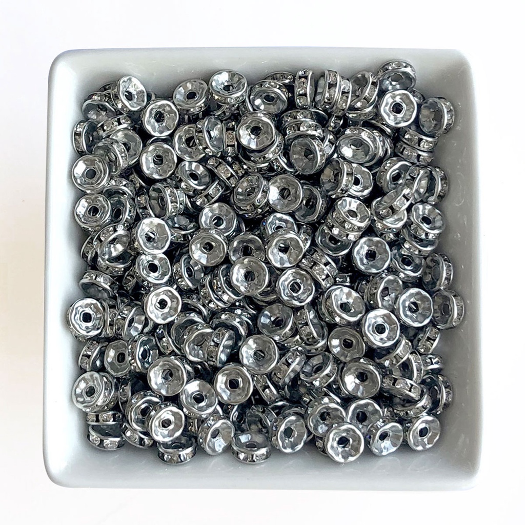 Entremeio Prateado com Strass - 50 pçs em Oferta na Shopee