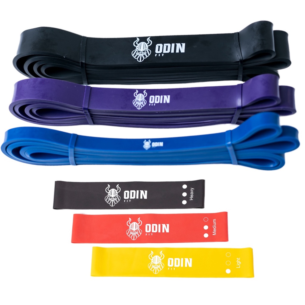 Kit Elástico Treino Super Band e Mini Band Extensor Odin Fit