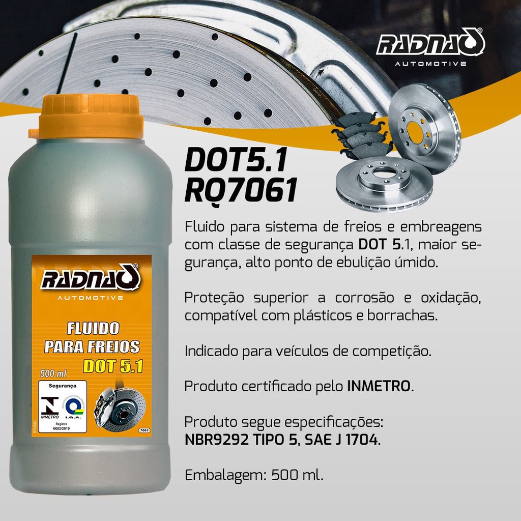 Fluído Para Freio Dot 5.1 (500 Ml) Radnaq