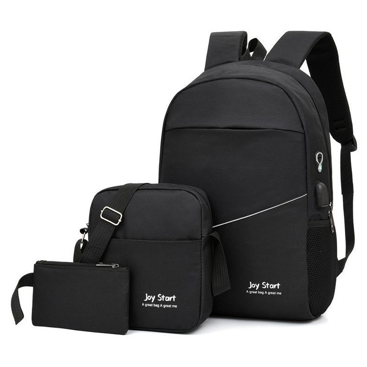 Mochila Bolsa Masculina Feminina Escolar Notebook Conjunto USB 3 peças 3-3