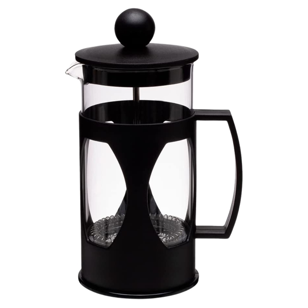 Cafeteira Prensa Francesa 350ml Aço Inox Vidro Borossilicato - Black