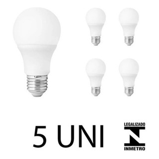 Kit 5 Lâmpadas Led Bulbo 12w E27 Bivolt Inmetro