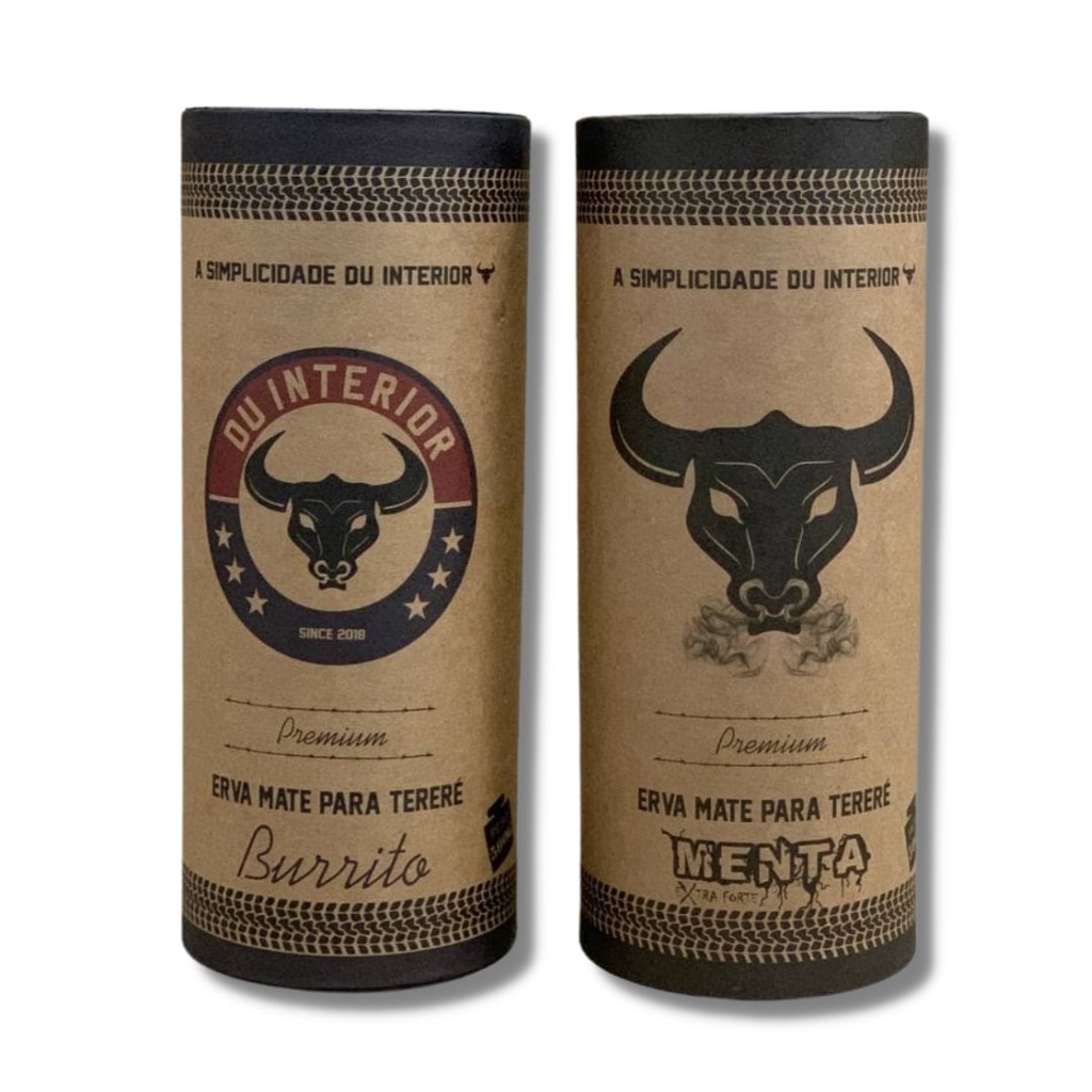 KIT ERVAS MATE PARA TERERÉ DU INTERIOR BURRITO E MENTA EXTRA FORTE 500G