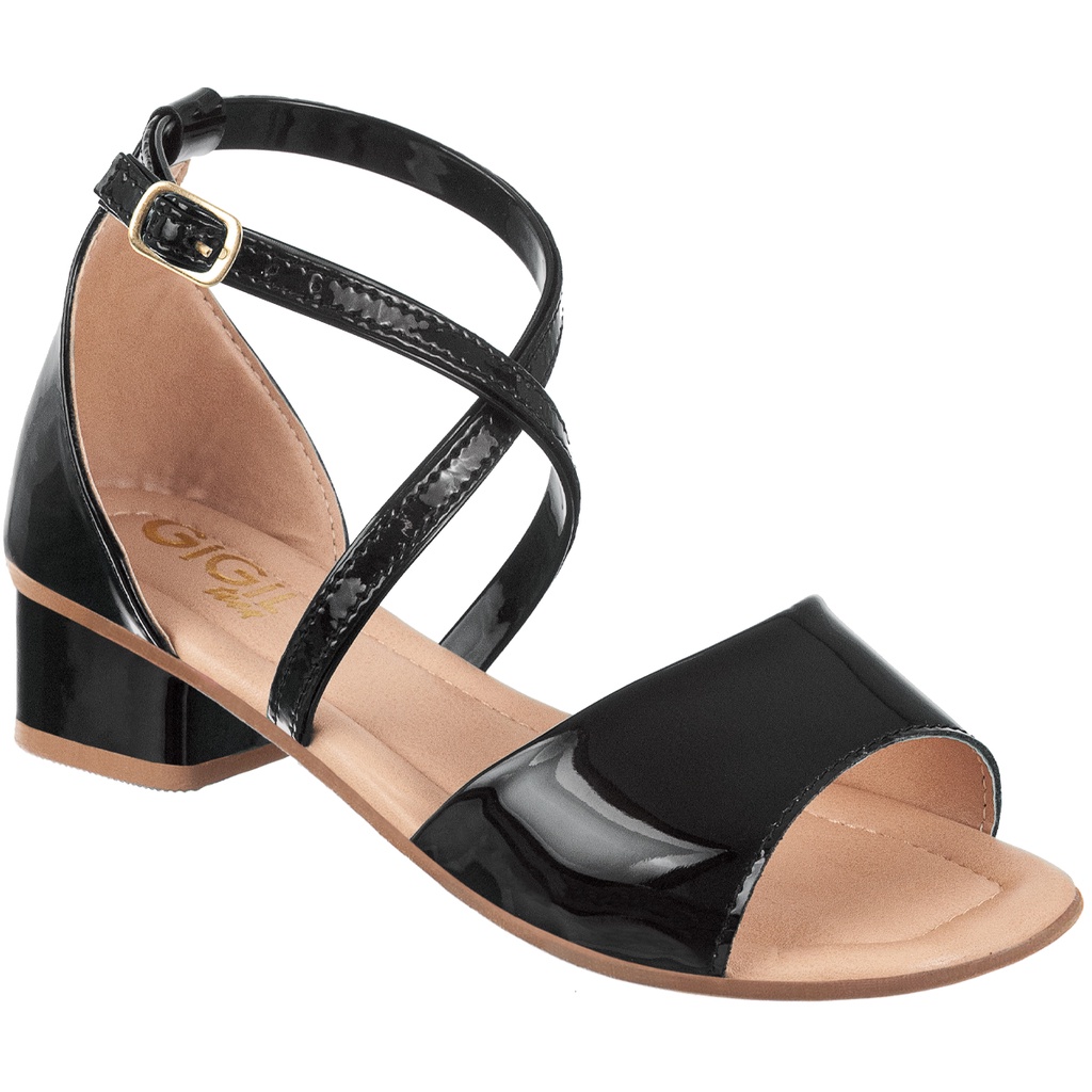 Sandália Infantil Menina Salto Grosso Baixo Conforto Festa Confortável Moda Blogueira Atual Tiras Festa Promoção em Oferta na Shopee