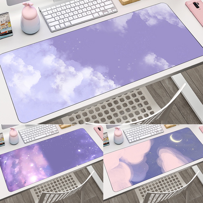 Roxo Gaming Mousepad Grande Nuvem Computador Mouse Pad Gamer XL Moda Escritório Bonito Almofada De Mesa Notebook Portáti