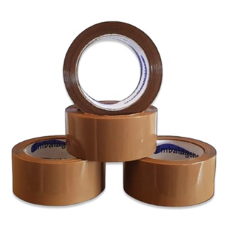 Kit 10 Rolos Fita Adesiva Marrom 45x100 Para Empacotamento em Oferta na Shopee