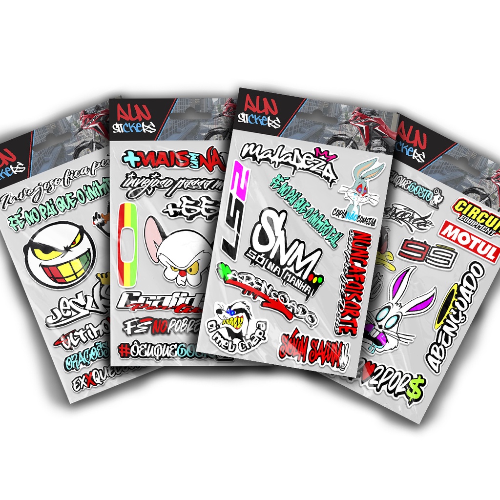 Kit 39 Adesivos Stickers LS2 Adesivos BH Patolino olho vermelho ...