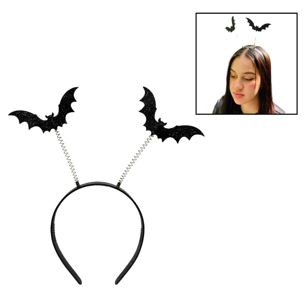 Tiara Arco Fantasia Festa Halloween dia das Bruxas Morcego em Oferta na Shopee