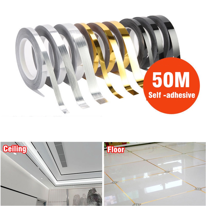 50M Fita Autocolante Para Decoração De Casa Piso De Costura De Parede De Decalque Adesivo ...