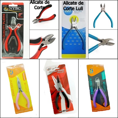 Alicates Para Bijuteria - Meia Cana Jacaré/Corte/Bico Redondo/Meia Cana Jacaré Curvo 1un
