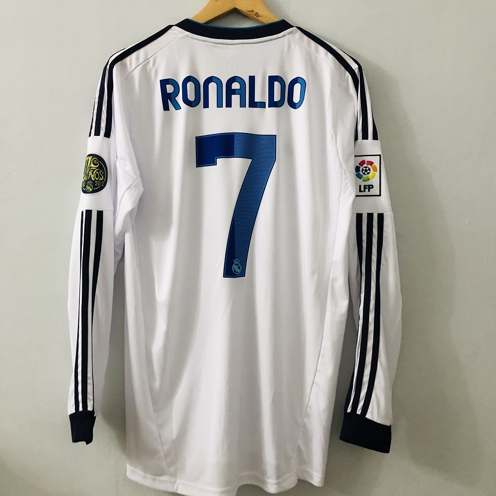 Camisa De Futebol Clássico Real Madrid Jersey 12 13 Top Manga