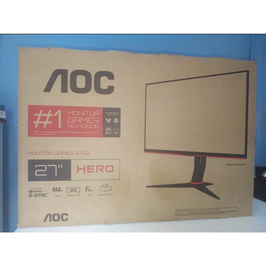 Monitor Gamer Aoc Hero 27 144hz Ips 1ms G Sync Compatible 27g2 Preto Grande Shopee Brasil